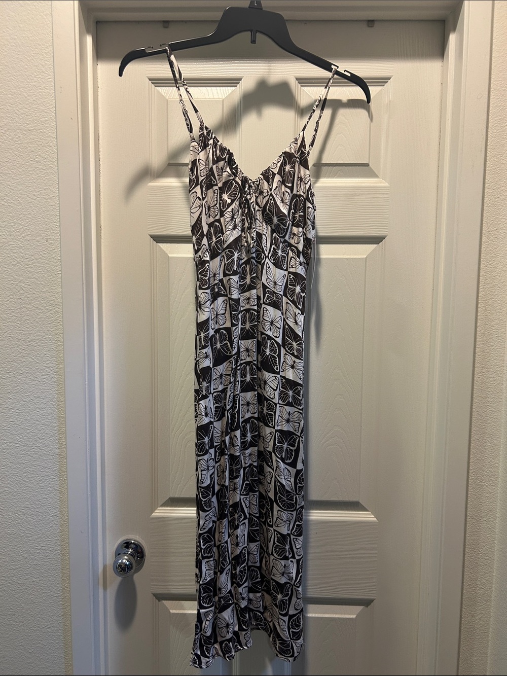 wild fable Brown & White butterfly Tile Maxi Slip Dress